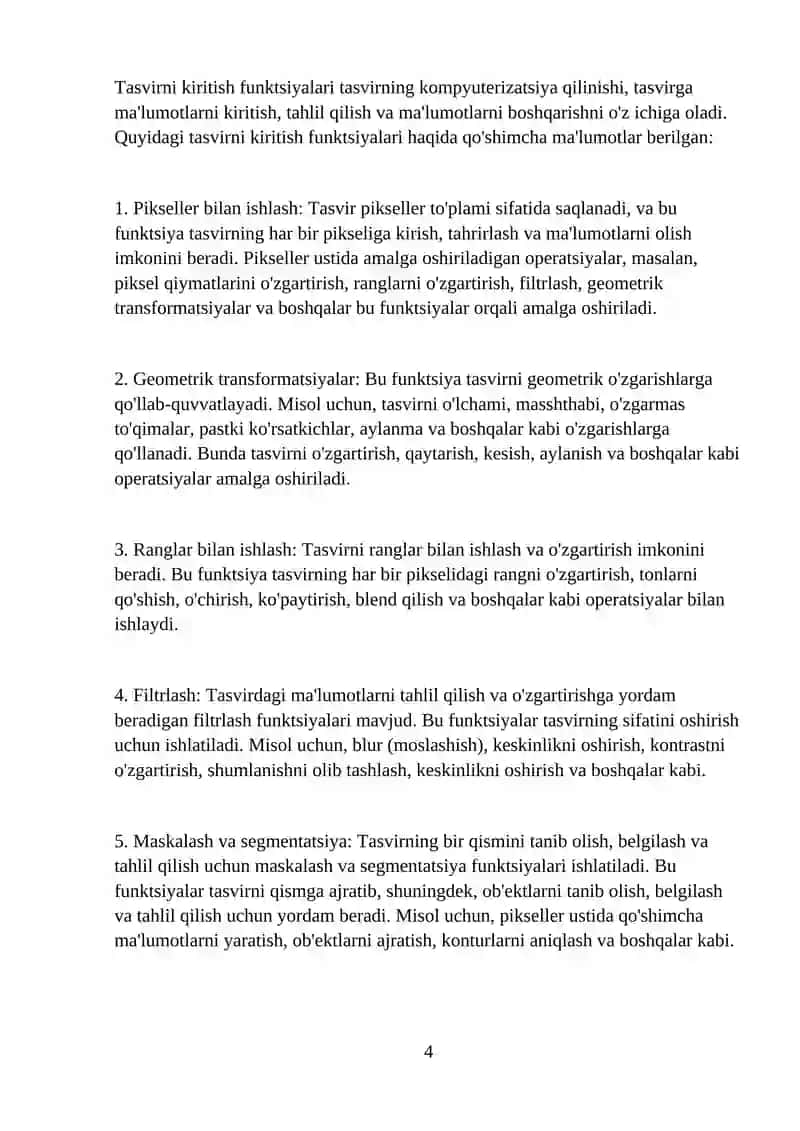 Tasvirni kiritish va chiqarish funksiyalari 4