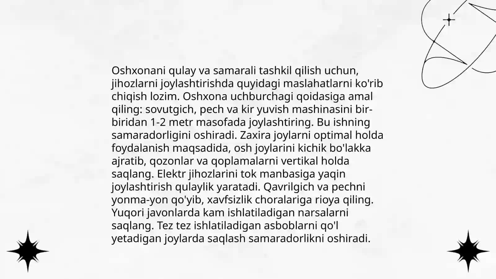 Oshxona va uy anjomalarini saqlash, tozalash va jihozlash usullari 4