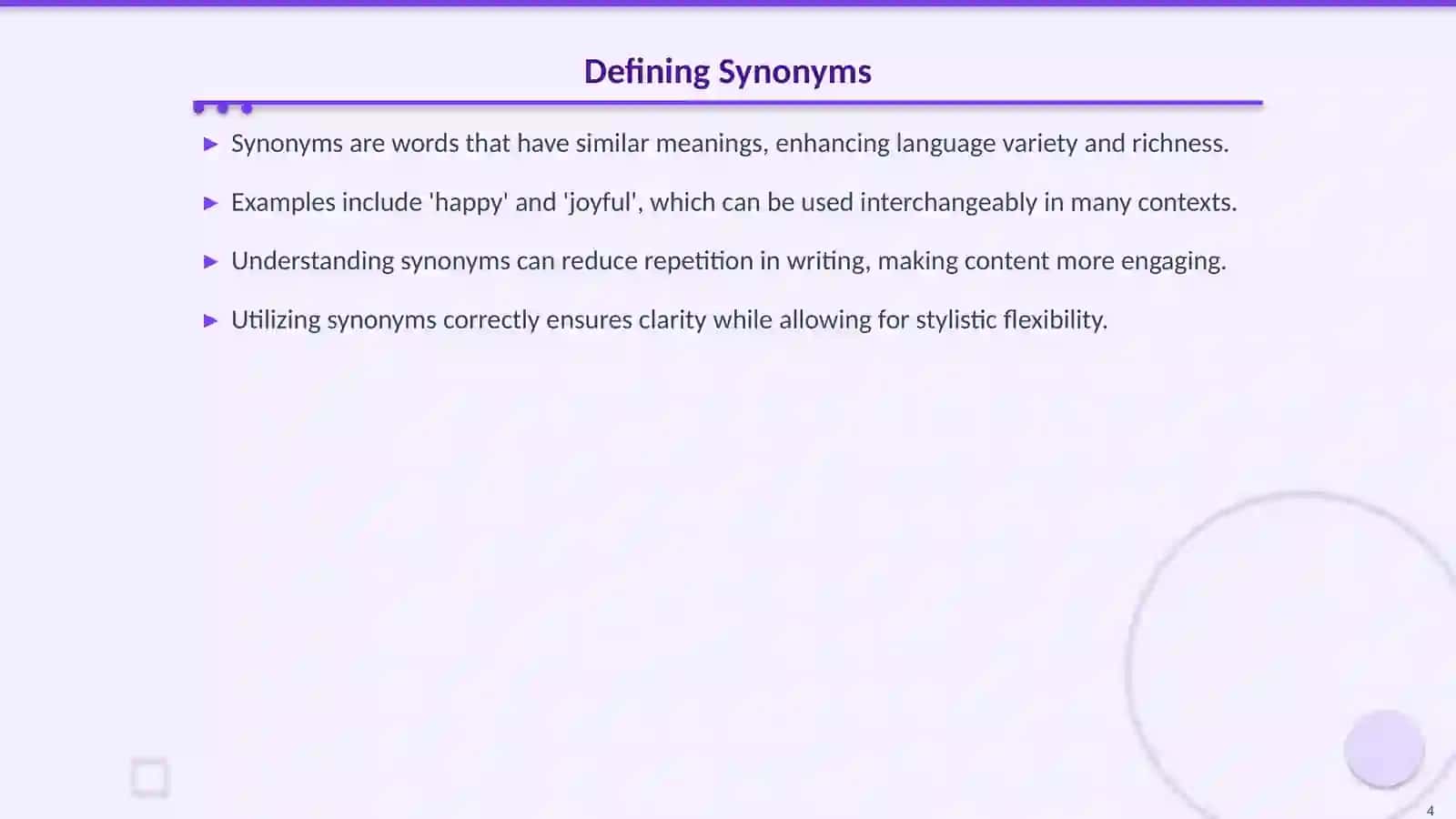 Exploring Synonyms and Antonyms 4
