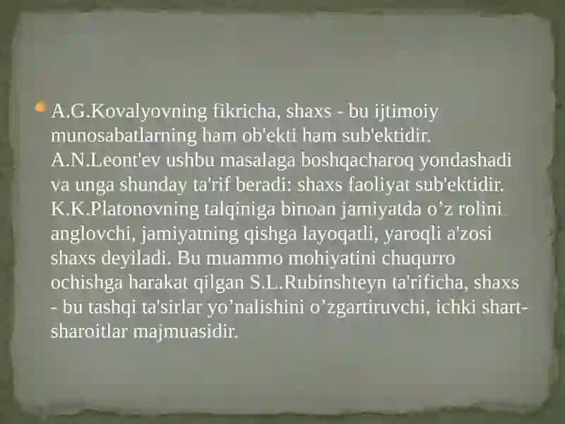 Sobiq sovet psixologiyasi shaxs tarifi 4