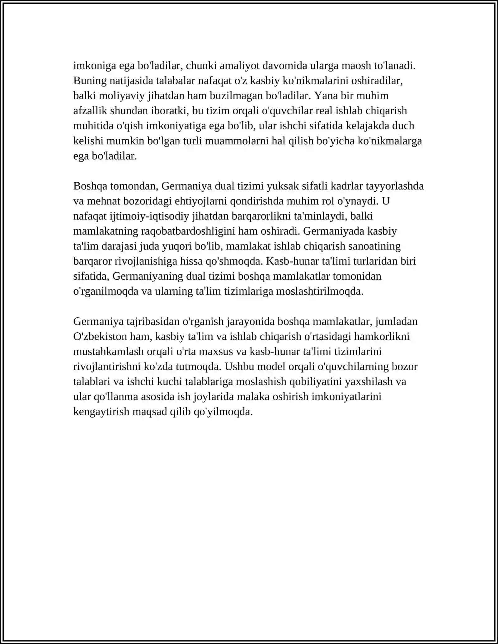 Germaniyaning dual tizimi va kasbiy ta'limda ishlab chiqarish bilan hamkorlikni oʻrganish 4