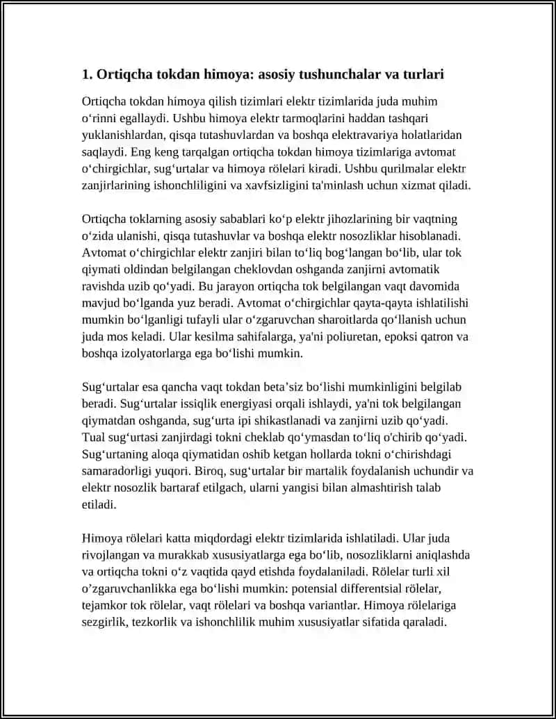 ELEKTRON HIMOYA QURILMALARI: ORTIQCHA TOK VA KUCHLANISHGA QARSHI TIZIMLAR 4
