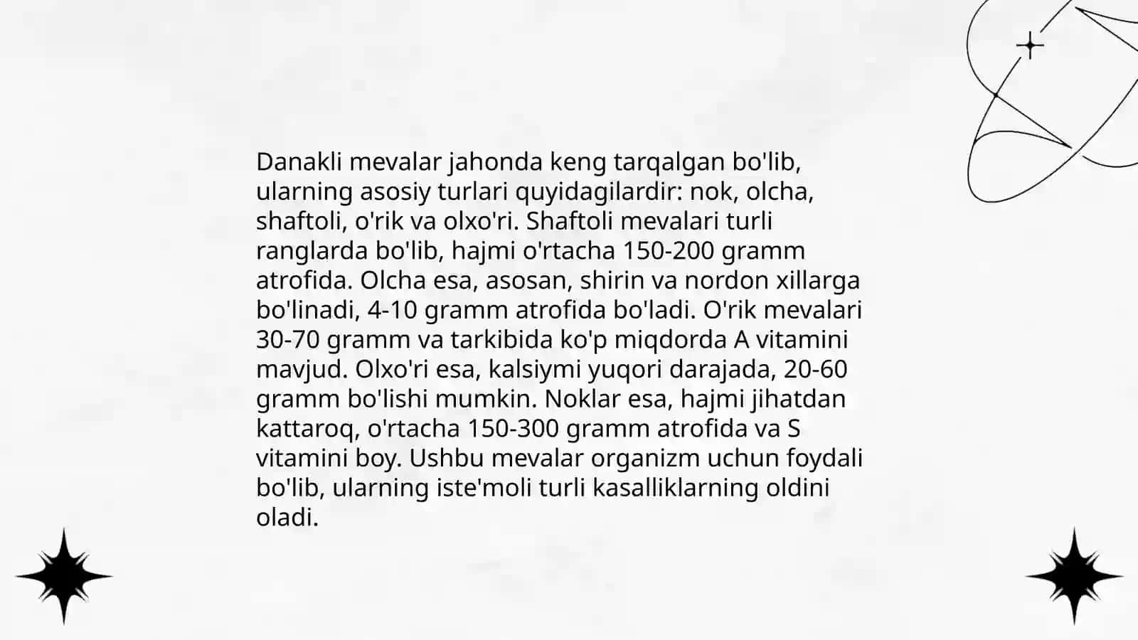 Urugʻli va danakli mevalar 4