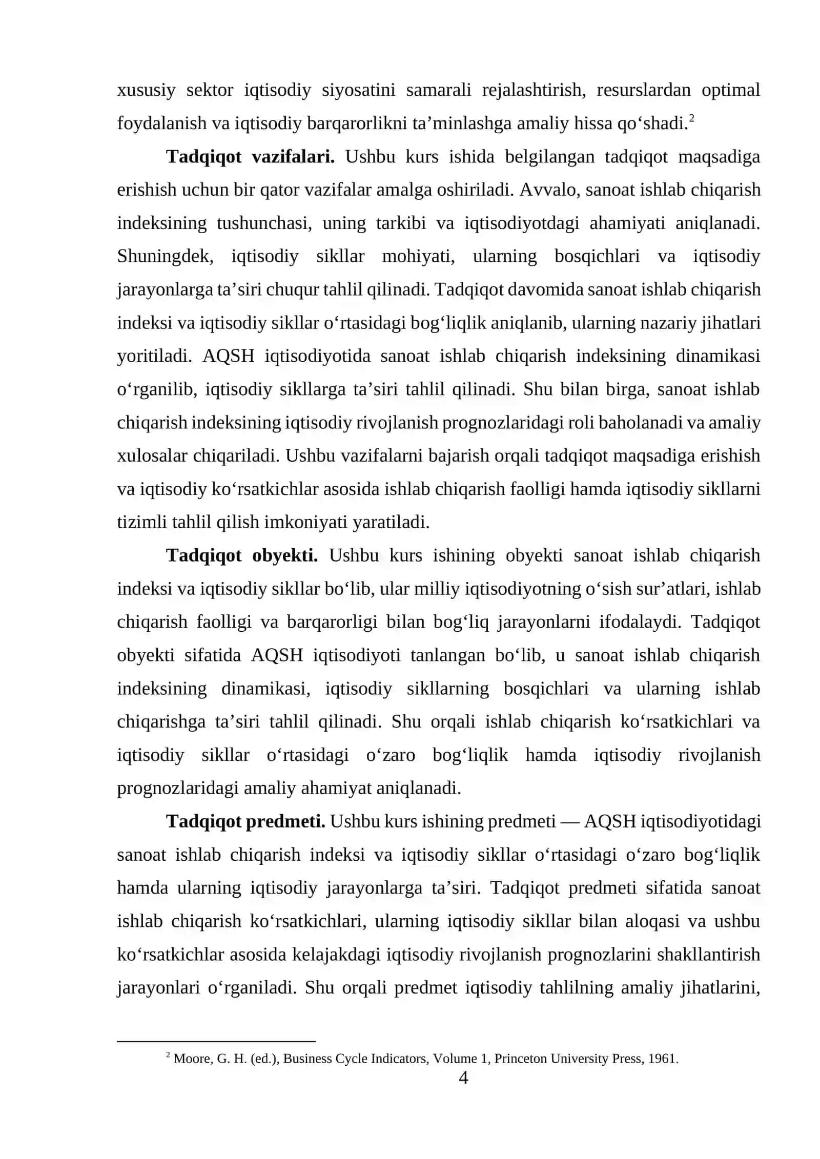 "DINAMIK IQTISODIYOT" FANIDAN KURS ISHI 4