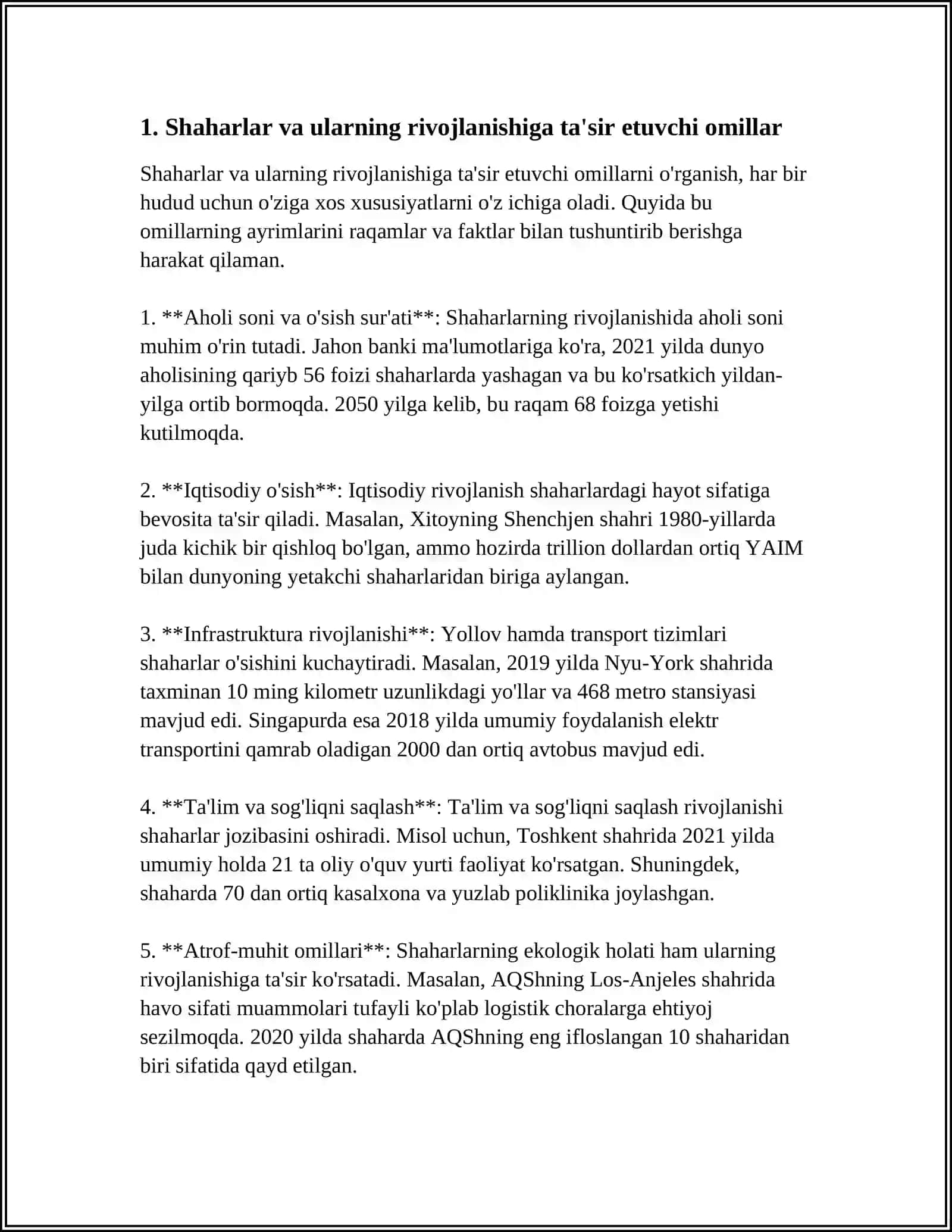 SHAHAR TASHKIL QILUVCHI VA SHAHARGA XIZMAT KILUVCHI OMILLAR 4