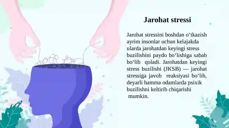 Stressdan keyingi jarohatlarda psixotreninglar, psixotexnikalar, psixologik konsultatsiyalar 4