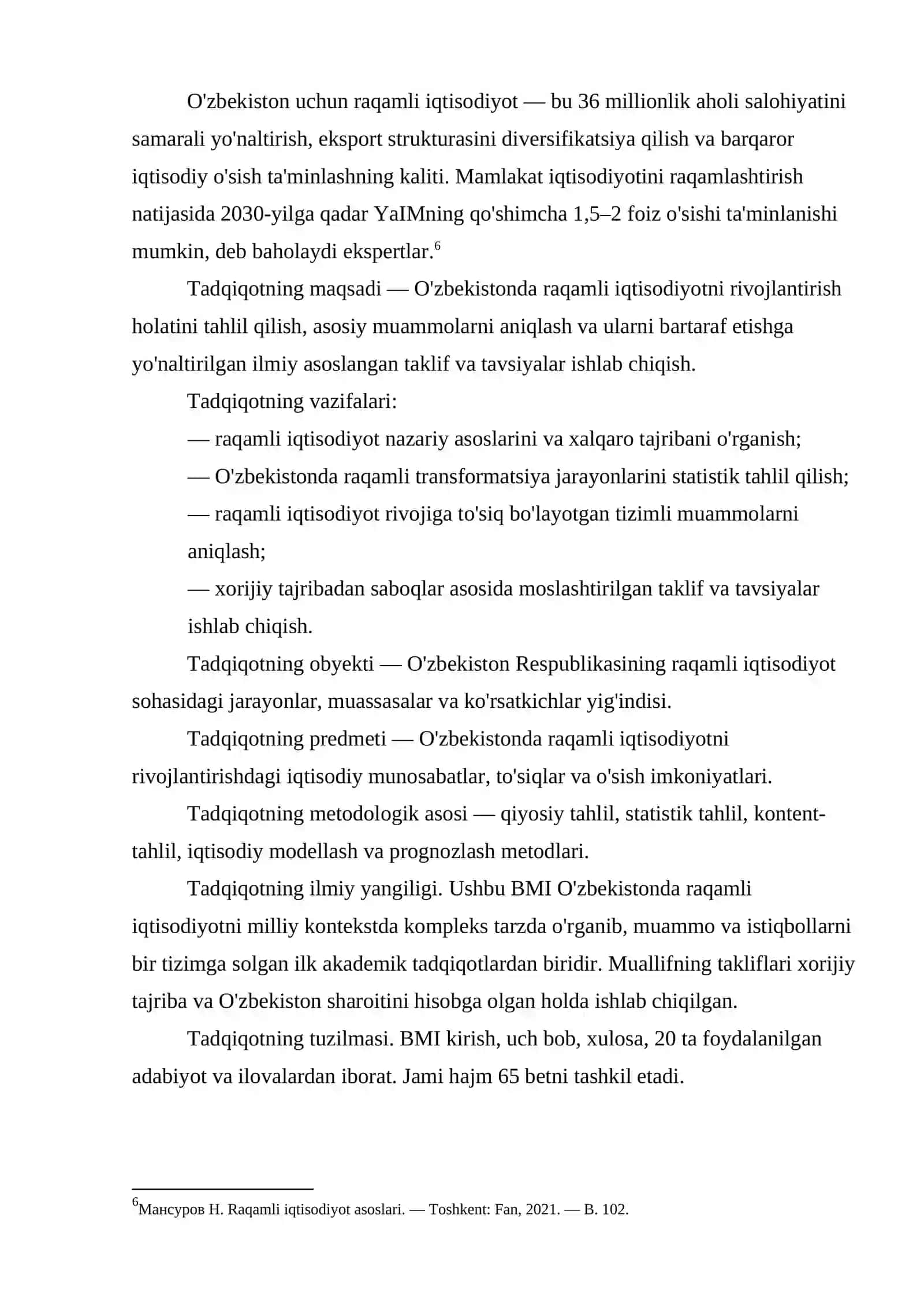 O'ZBEKISTONDA RAQAMLI IQTISODIYOTNI RIVOJLANTIRISH: HOLATI, MUAMMOLARI VA ISTIQBOLLARI 4