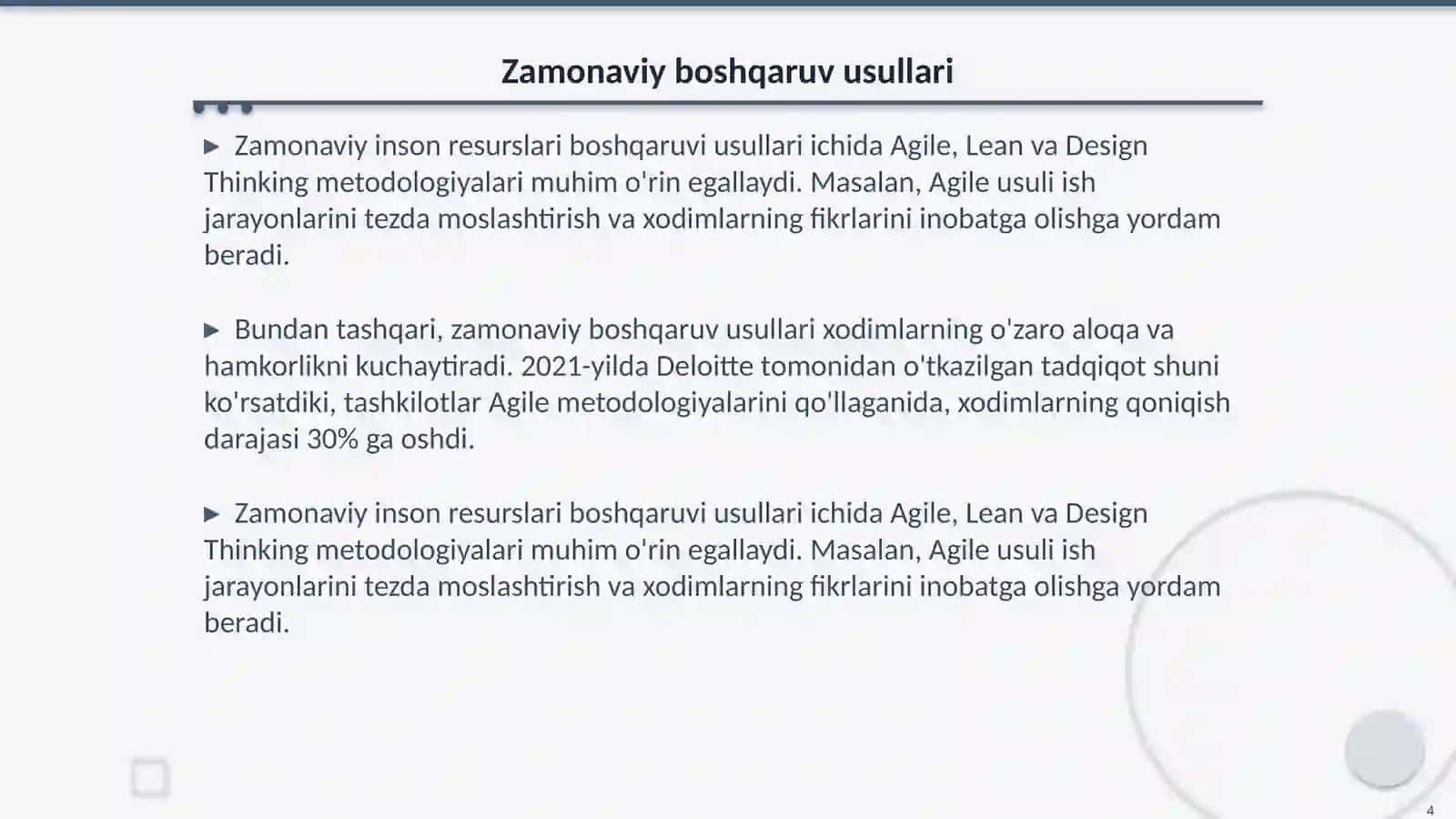 Inson resurslarini boshqarish va uning zamonaviy tendentsiyalari 4