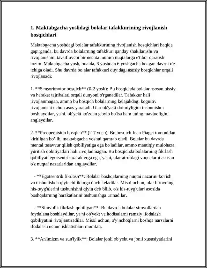 MAKTABGACHA YOSHDAGI BOLALAR TAFFAKURI VA DIOGNOSTIKASI 4