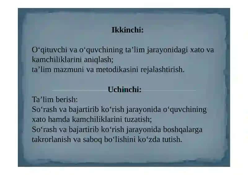O‘QUVCHILARNING BILIM, KO‘NIKMA VA MALAKALARINI TASHXIS ETISH 4