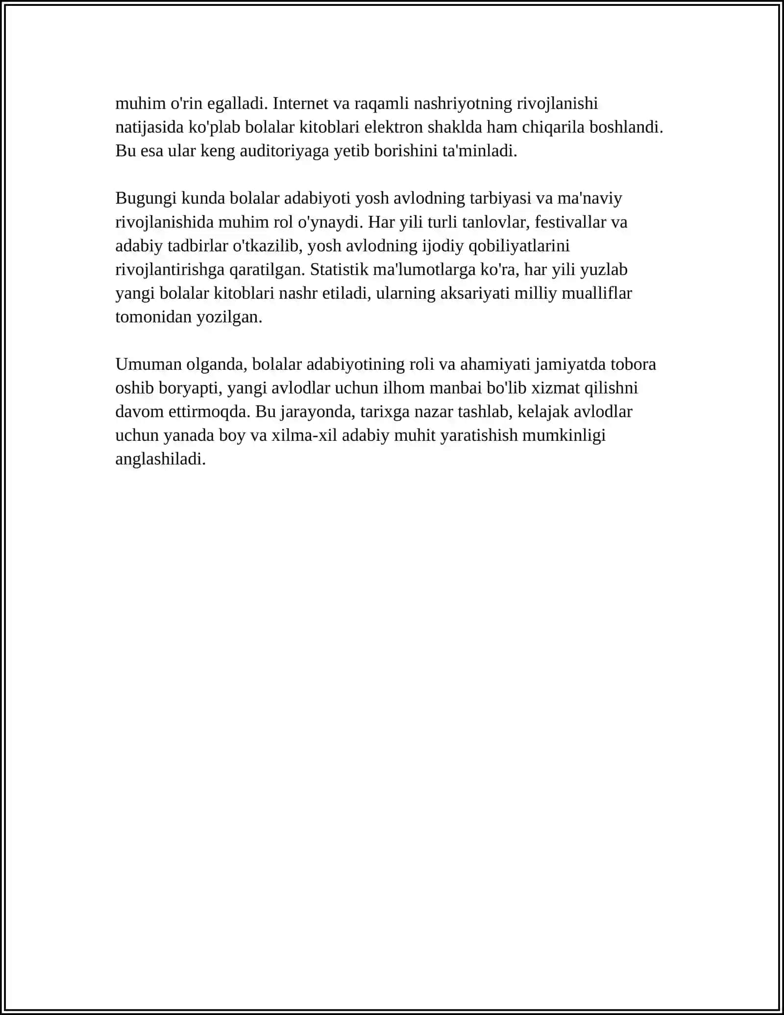 TIL VA NUTQ MARKAZIDA BOLALAR ADABIYOTI 4