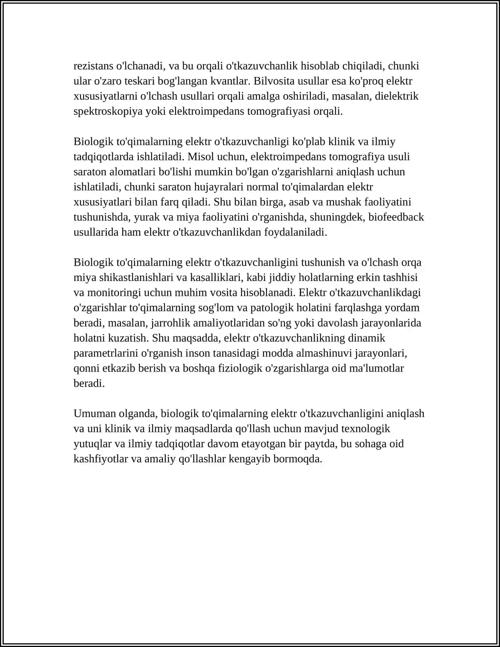BIOLOGIK TO'QIMALARLARNING ELEKTR O'TKAZUVCHANLIGI 4