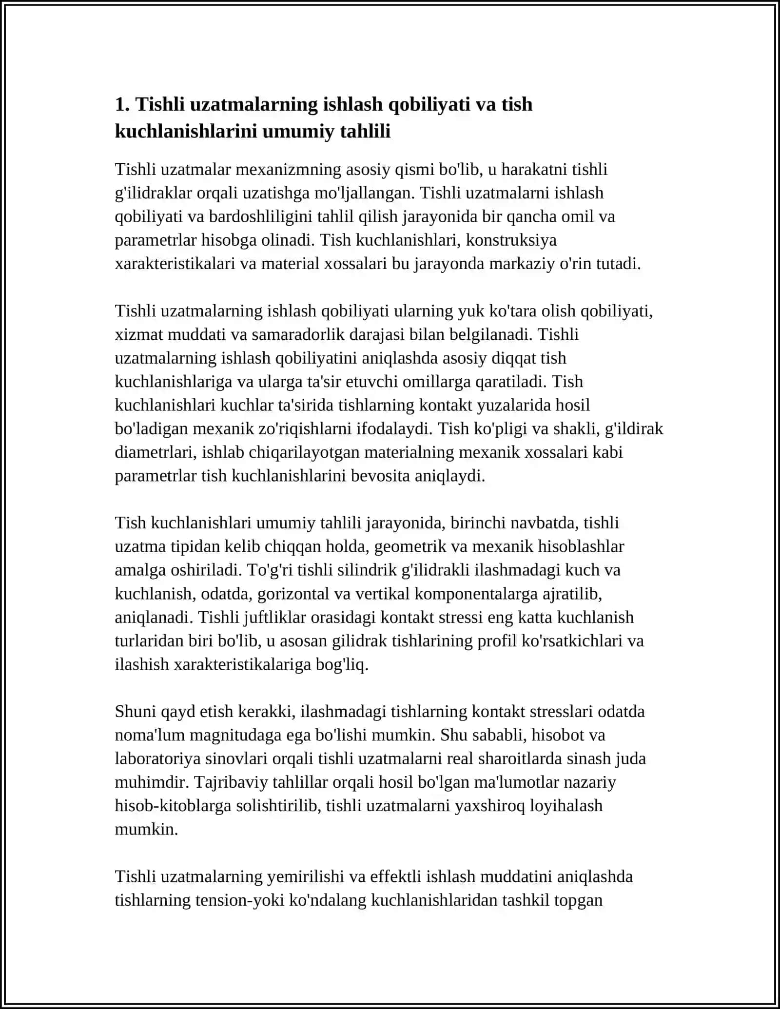TISHLI UZATMALARNI ISHLASH QOBILIYATI VA ULARNI YEMIRILISHI 4