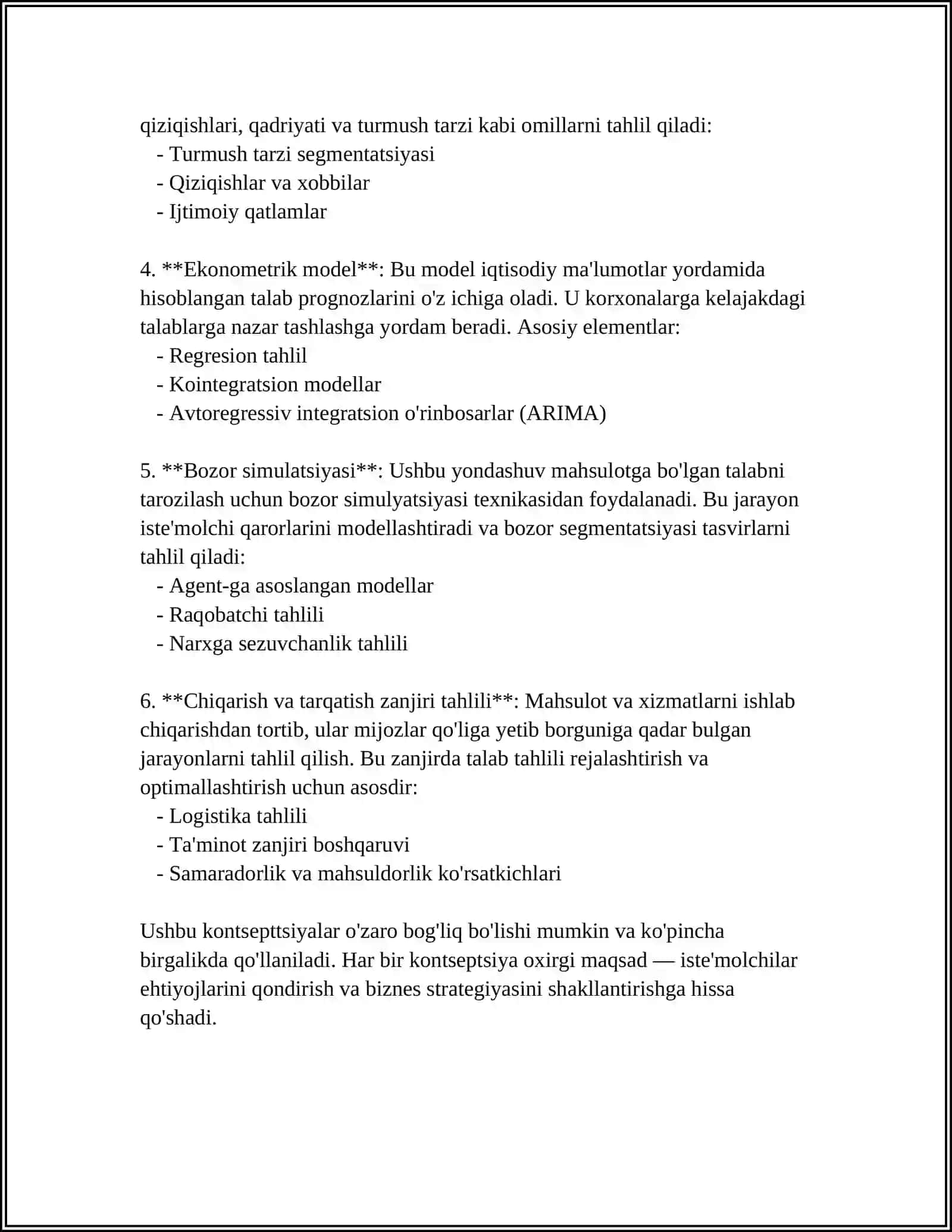 TALAB VA TAKLIF TAHLILI ASOSLARI 4