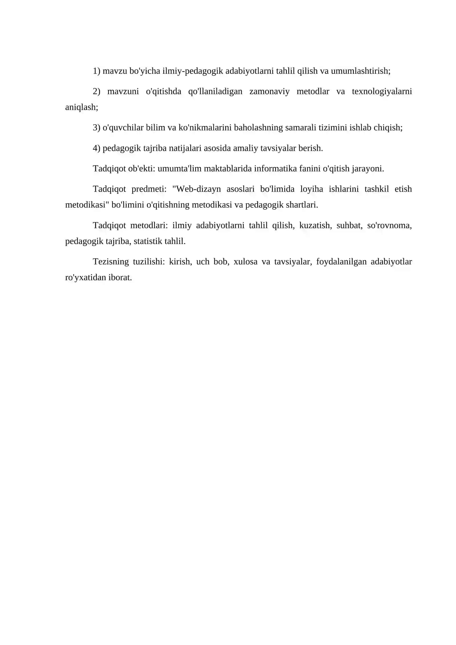 WEB-DIZAYN ASOSLARI BO'LIMIDA LOYIHA ISHLARINI TASHKIL ETISH METODIKASI 4