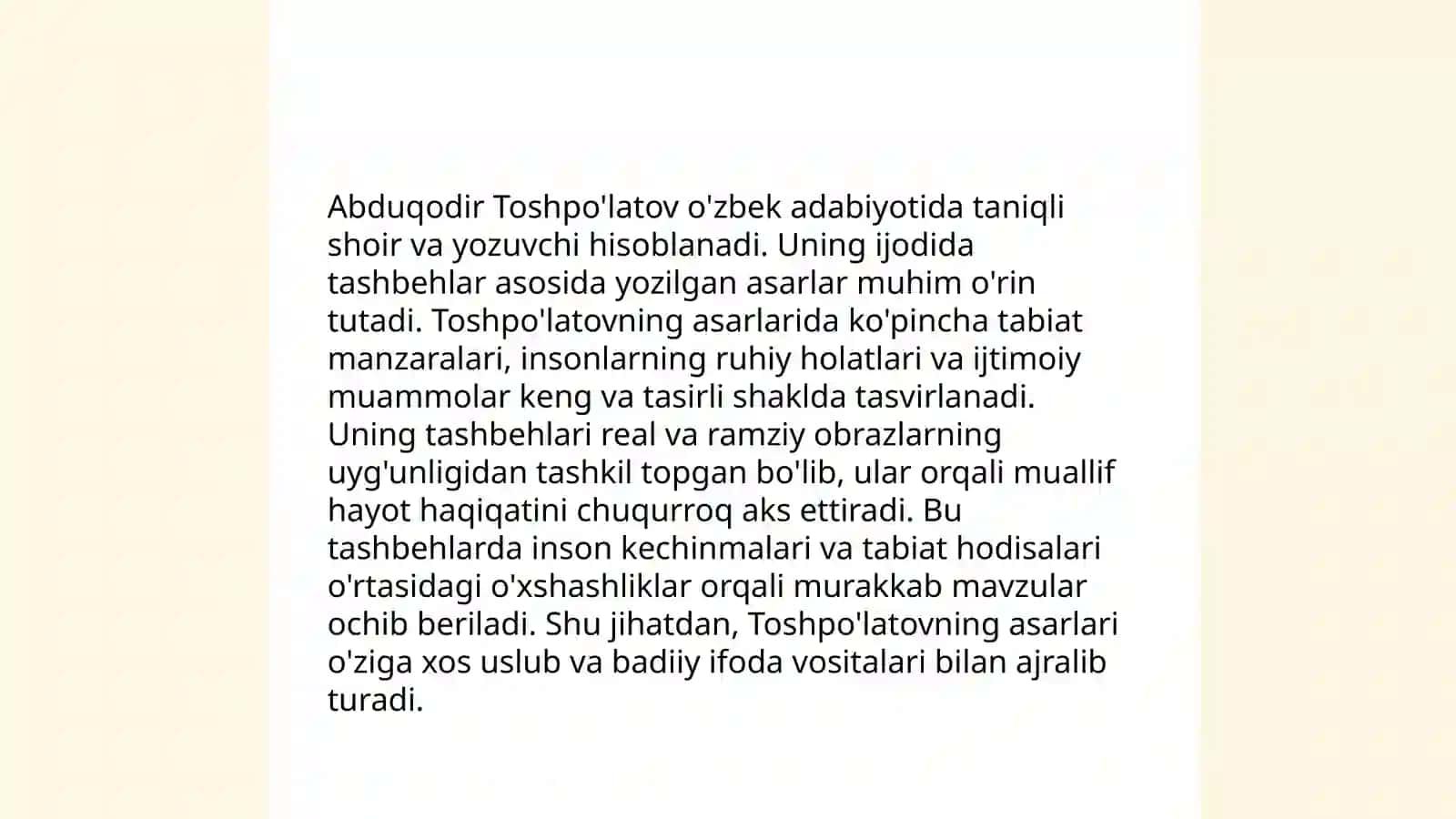 O'tkan kunlar romanida yozma topshiriqlarni belgilash 4
