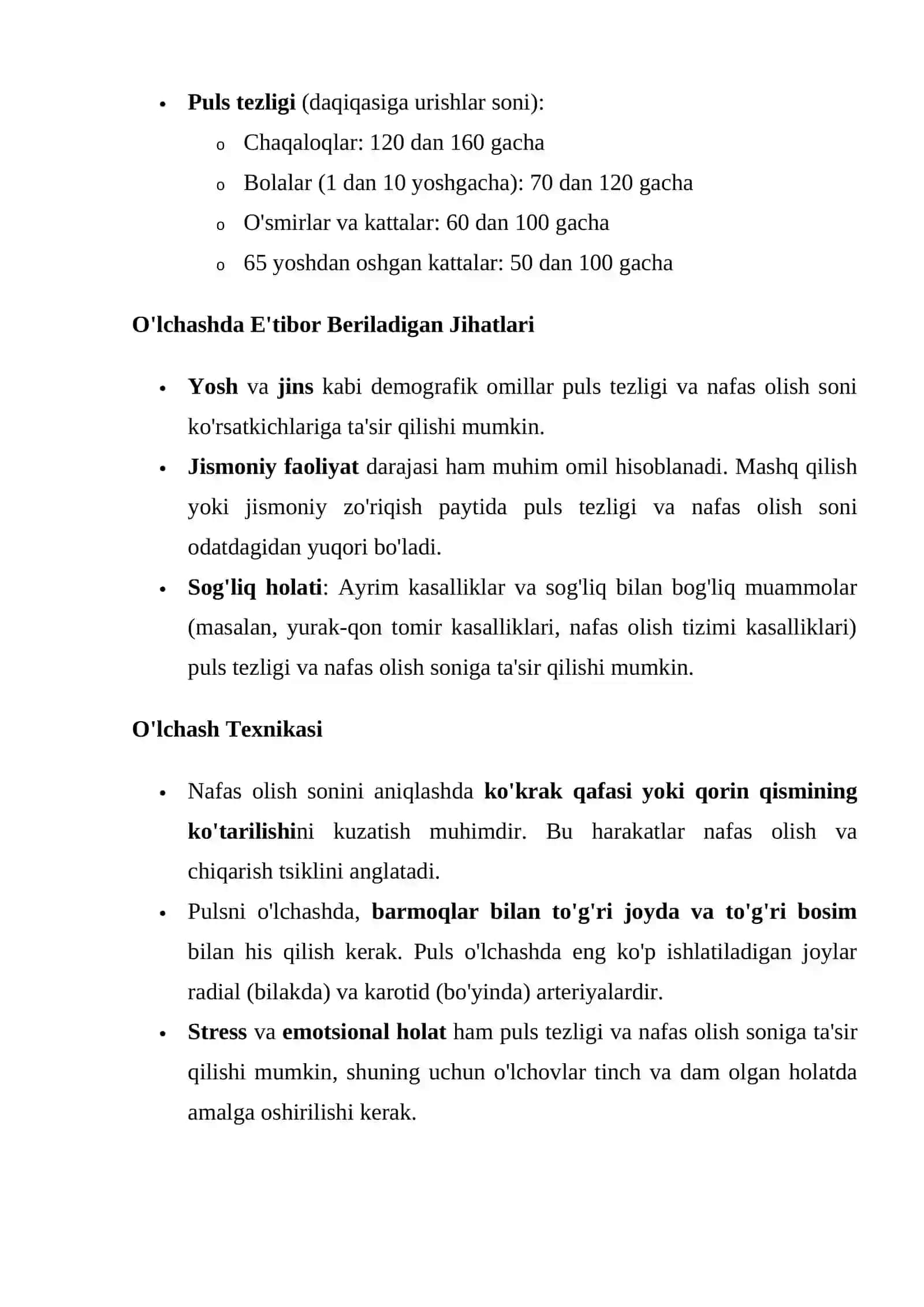 Nafas Olish Sonini Aniqlash. Puls Tezligini Hisoblash 4