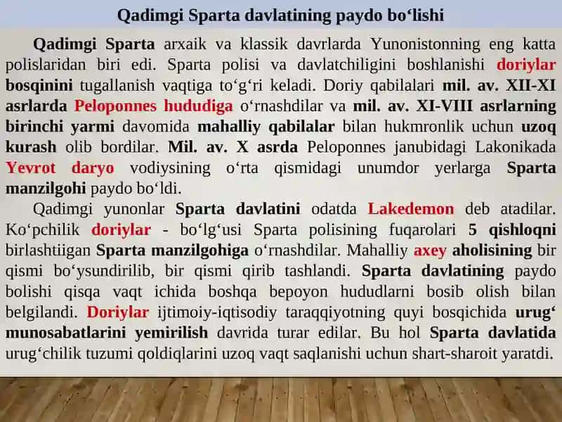 Jahon Tarixi - 5-maʼruza. Sparta Davlati 4
