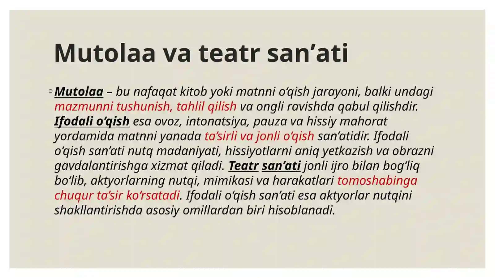 Mutolaa va ifodali o‘qish san’atining teatr va kino san’ati bilan bog‘liqligi 4