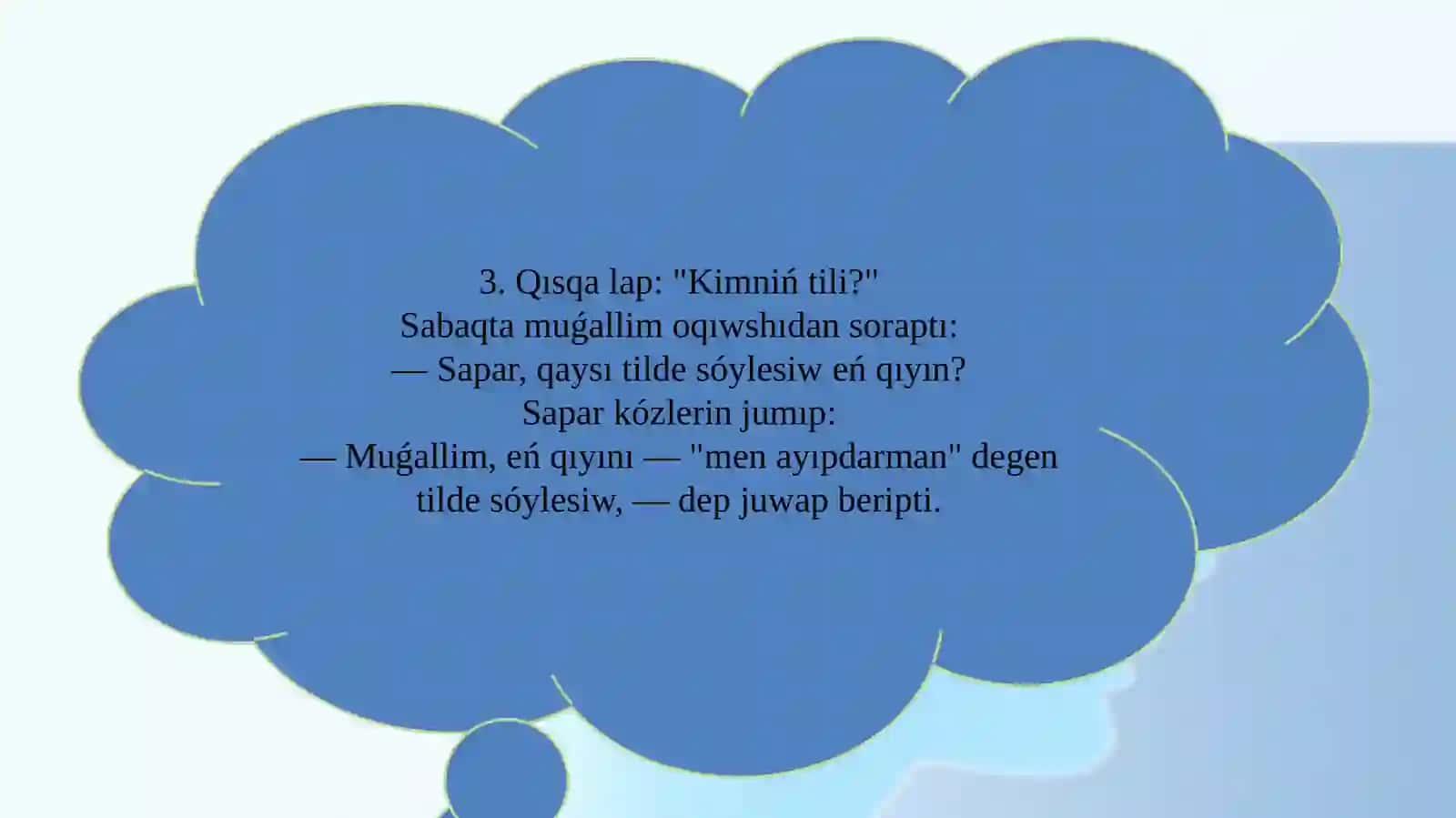 KÚLKILI WAQIYA GÚRRIŃLER HAQQINDA ÓZBETINSHE JUMISI 4