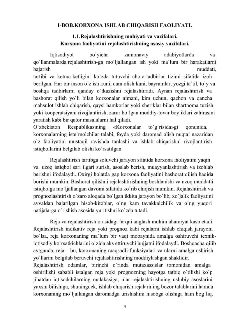 Korxona ishlab chiqarish faoliyati 4