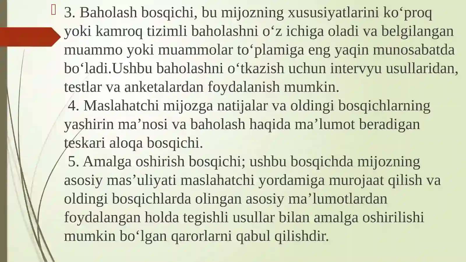 Konsultatsiya amaliyotidagi ayrim yo'nalishlar 4