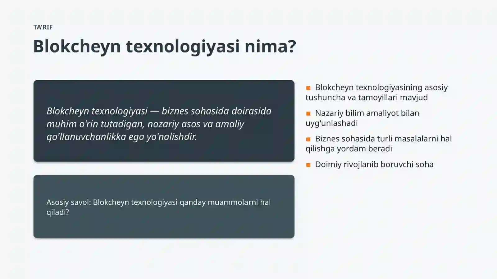 Blokcheyn texnologiyasi Asoslari va tushunchasi 4