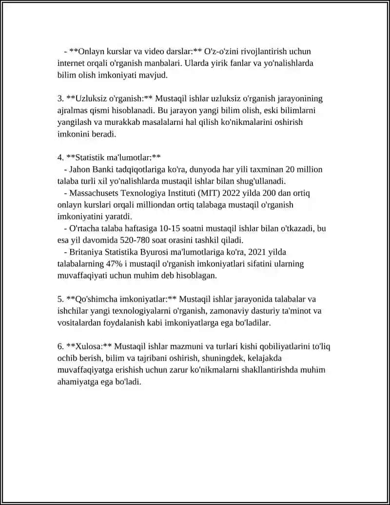 ONA TILI VA OQISH SAVODXONLIGI DARSLARIDA MUSTAQIL ISHLARNI TASHKIL QILISH 4