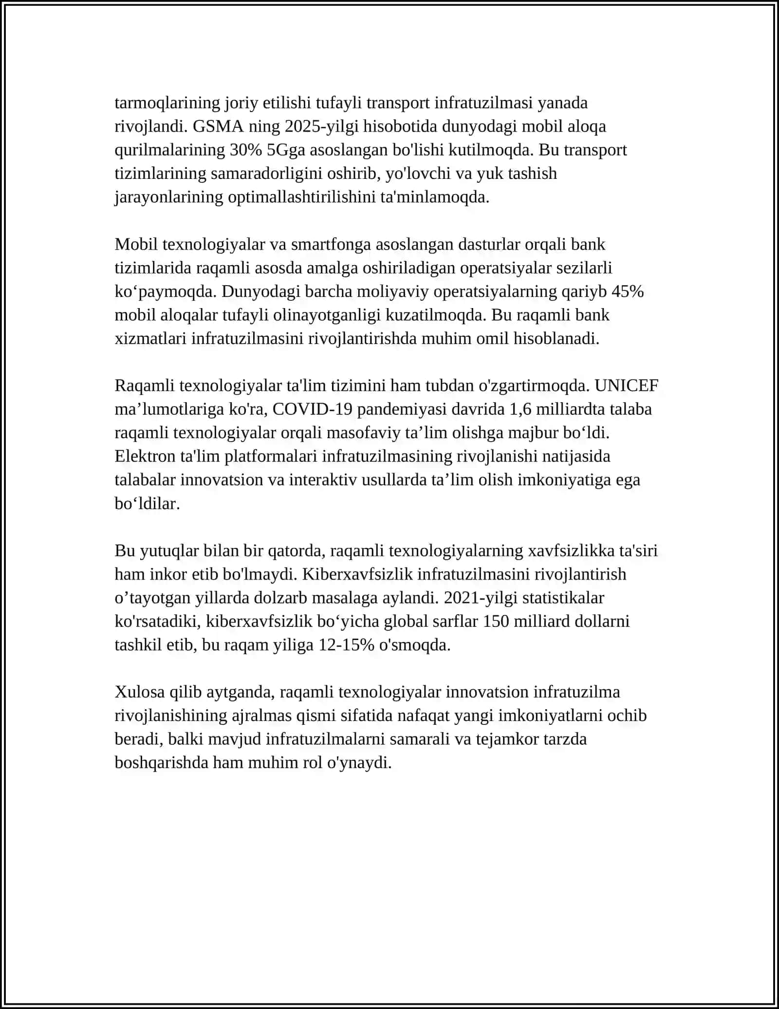 INNOVATSION INFRATUZILMANI RIVOJLANTIRISH OMILLARI 4