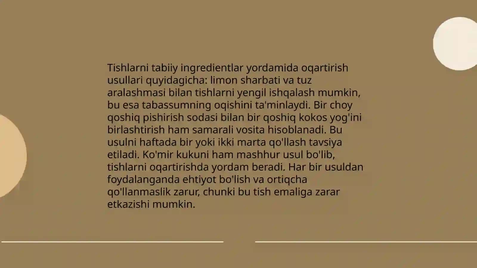 Tishlarni oqartirish usullari oʻtkazish texnikasi 4