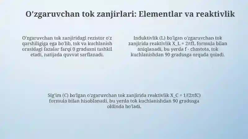 O'zgaruvchan tok. Tebranish konturi. Kvazistatsionar toklar 4