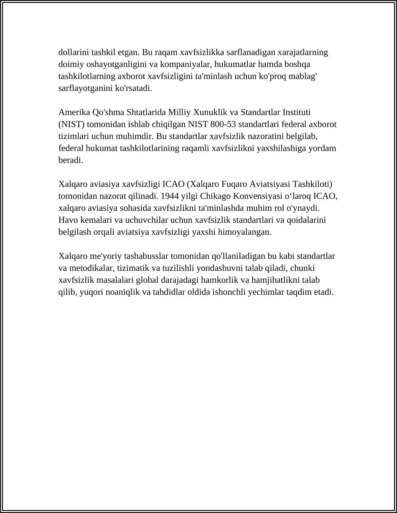 HAYOT FAOLIYATI XAVFSIZLIGINI TA'MINLASHGA OID XALQARO TAJRIBA VA IZLANISHLAR 4