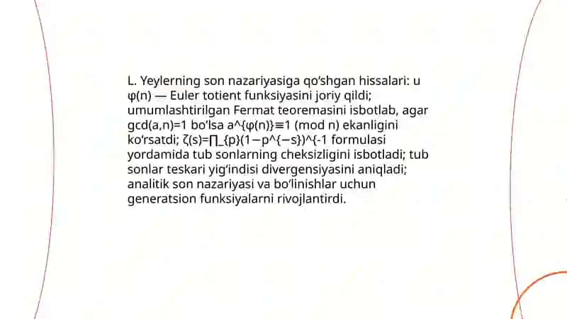 L.Yeyler, J. Venn, R. Dekart hayoti va ilmiy faoliyatini oʻrganish 4