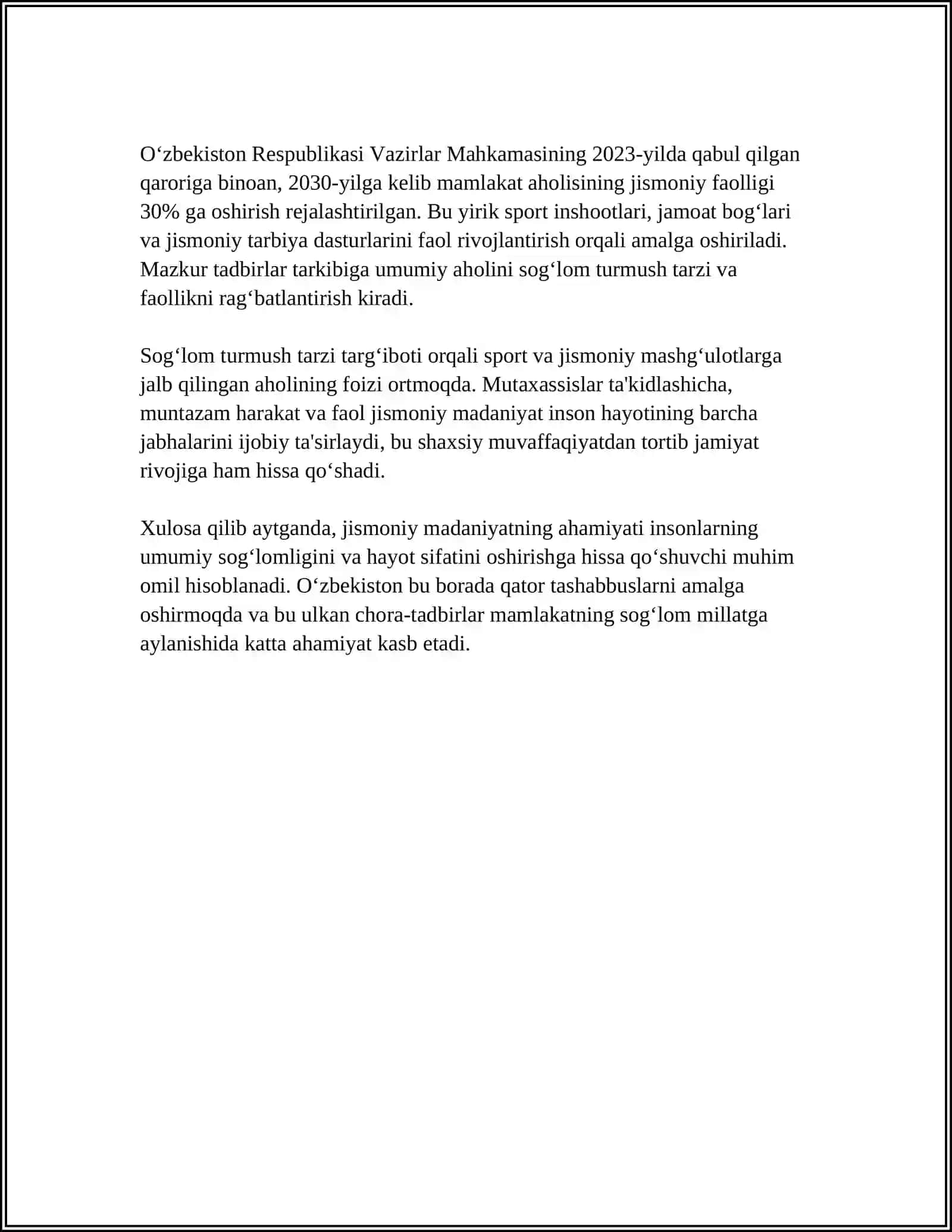 TALABANING O'QUV MEHNATI FAOLIYATIDA JISMONIY MADANIYATNING"KICHIK SHAKLLARI" 4