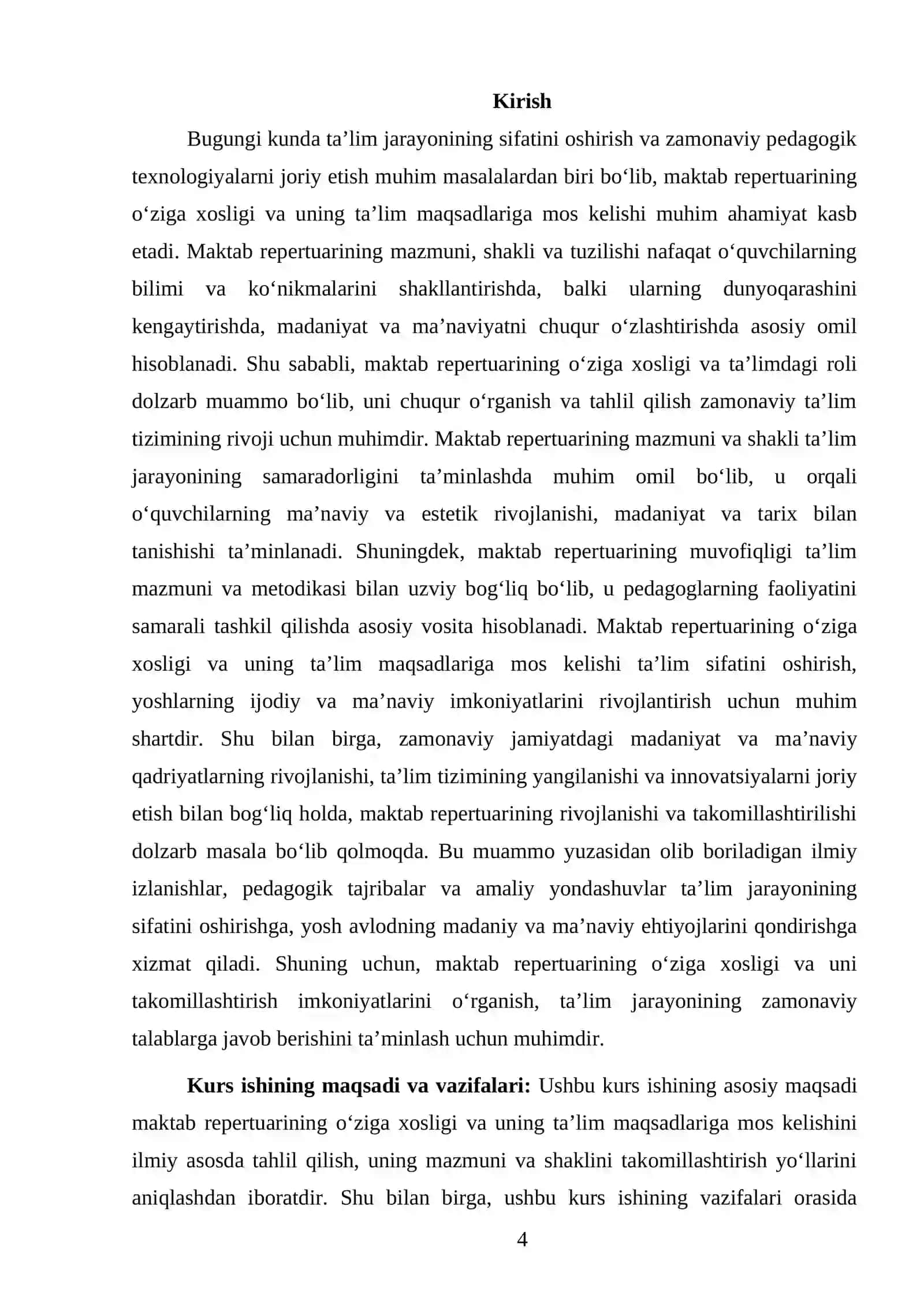 MAKTAB REPERTUARINING O‘ZIGA XOSLIGI VA UNING TA’LIM MAQSADLARI 4