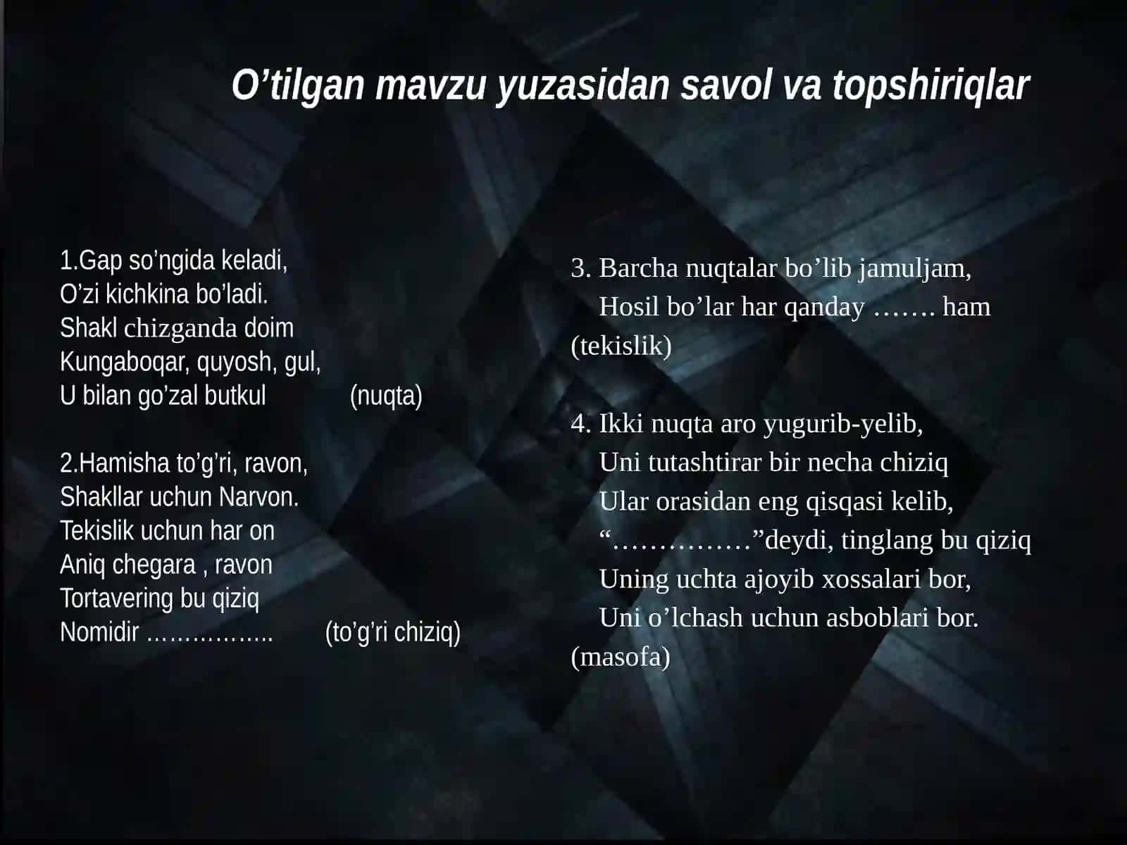 8-sinf Chizmachilik fanidan Aksonometrik proyeksiyalar mavzusida ochiq dars ishlanma 4