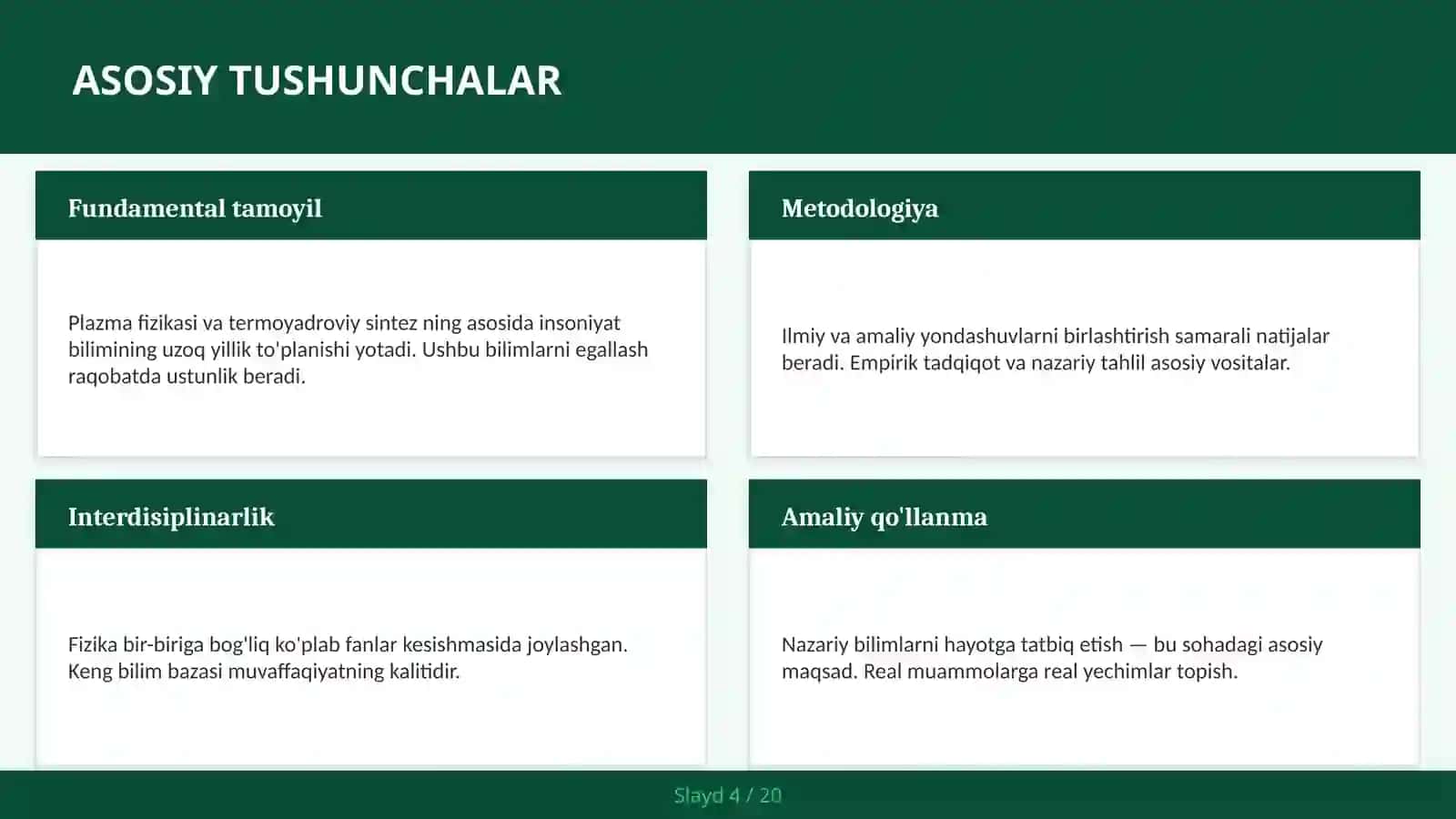 PLAZMA FIZIKASI VA TERMOYADROVIY SINTEZ 4