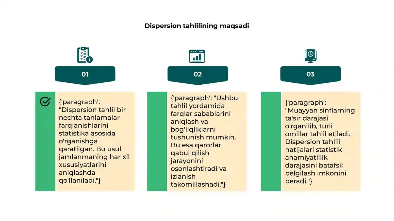 Dispersion tahlil bir nechta tanlamalar uchun farqlanishlarni aniqlash 4