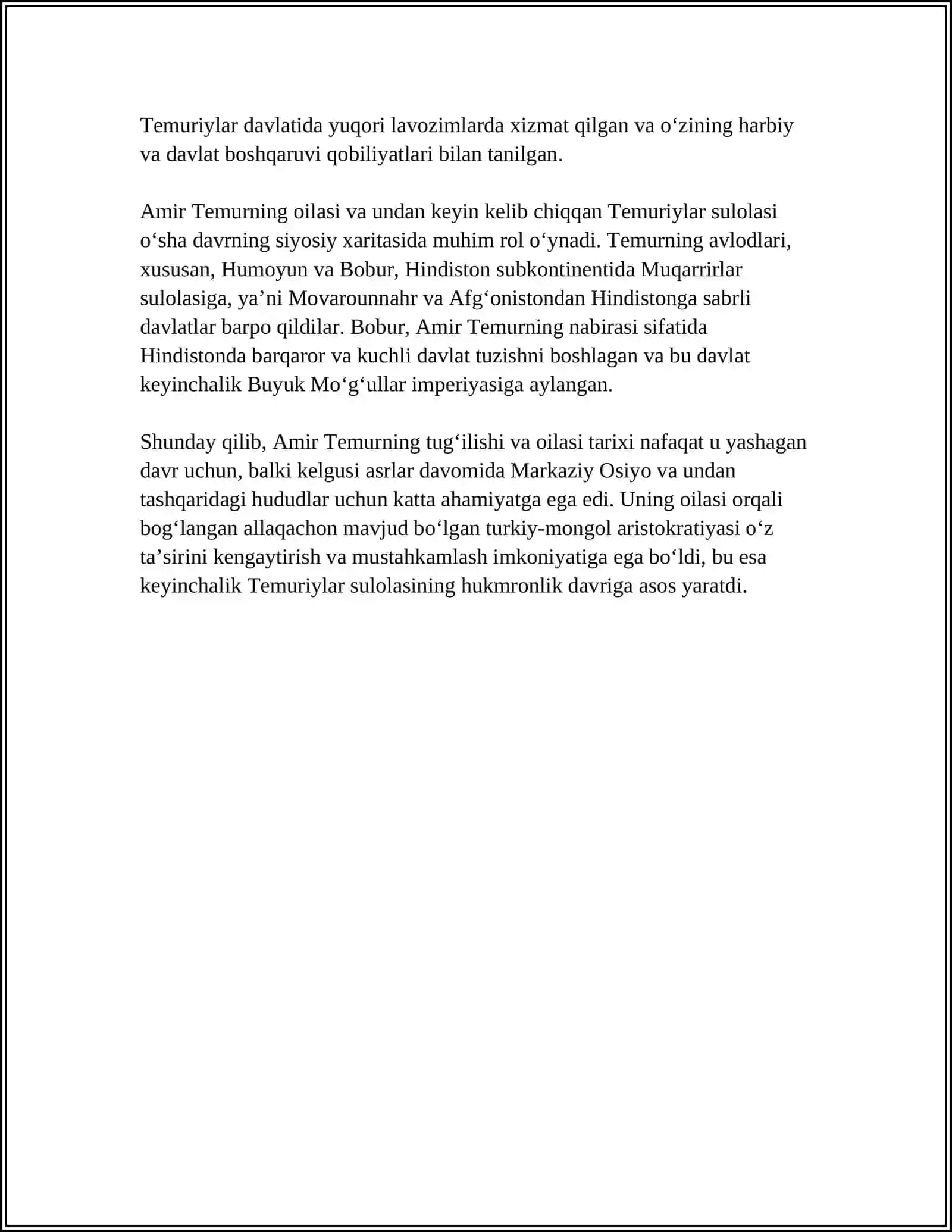 AMIR TEMUR BUYUK DAVLAT ARBOBI 4