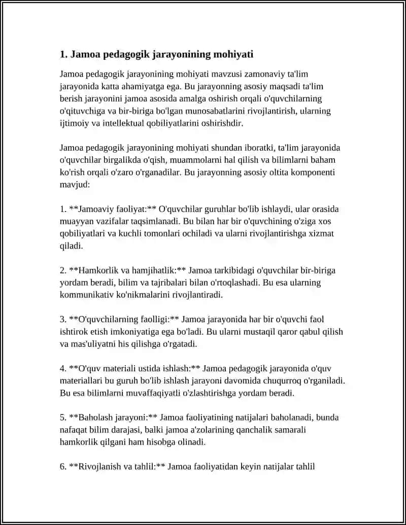 O‘QUVCHILAR JAMOSINI -YAGONA PEDAGOGIK JARAYONNING ASOSIY SHAKLI 4