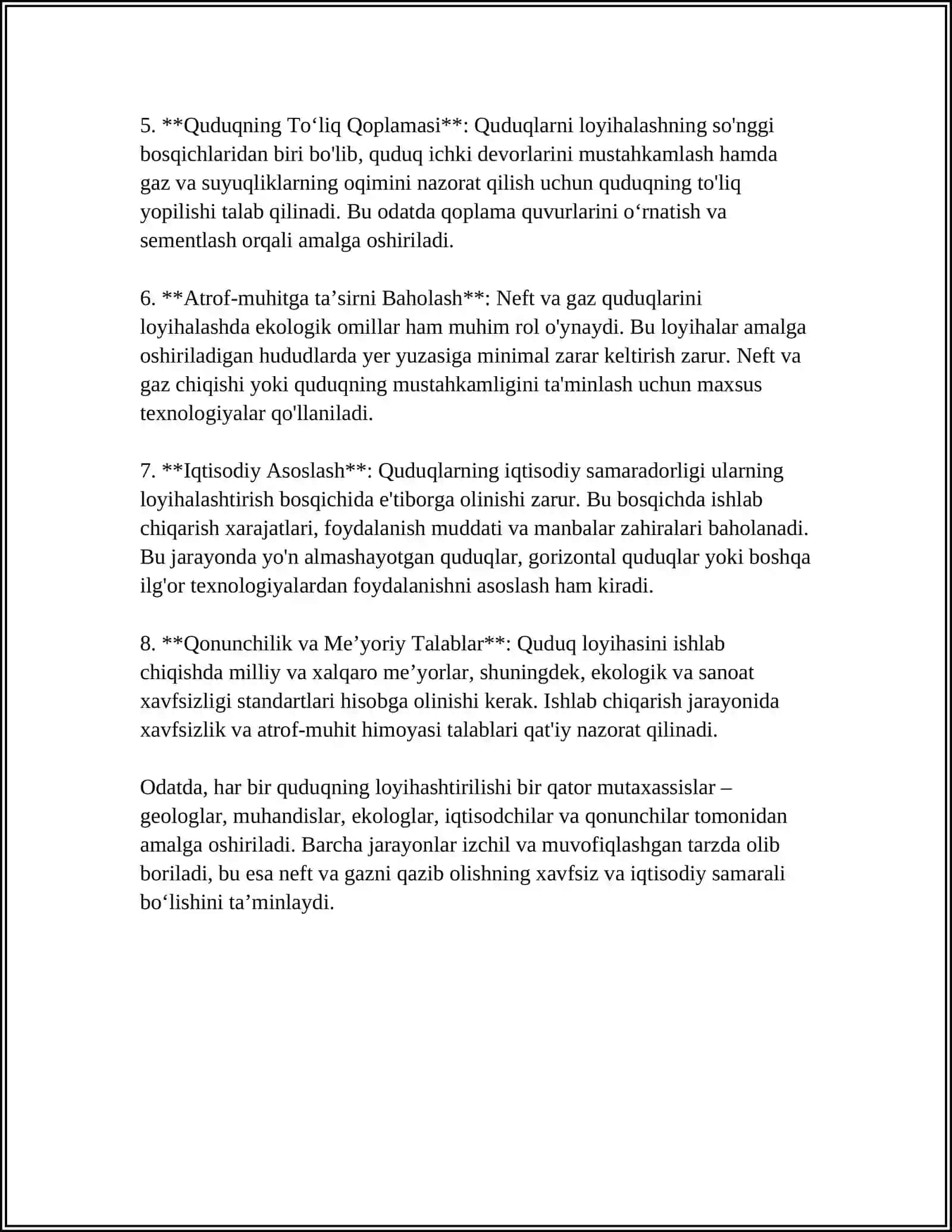 NEFT VA GAZ QUDIQLARI ULARNING KLASSIFIKATSIYASI VA KANSTRUKSIYALARI 4