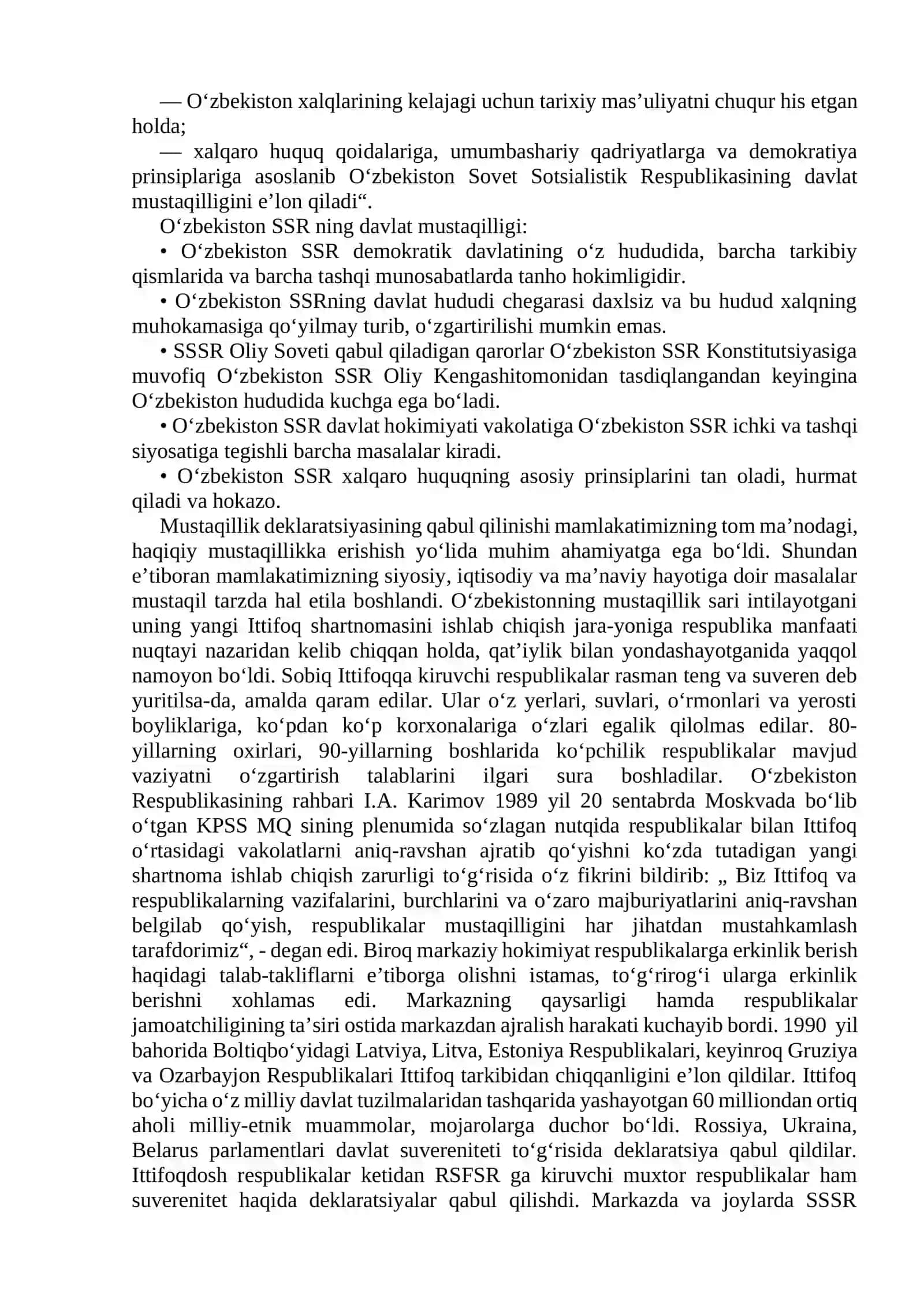 MUSTAQIL O‘ZBEKISTON RESPUBLIKASINING TASHKIL TOPISHI VA UNING TARIXIY AHAMIYATI 4