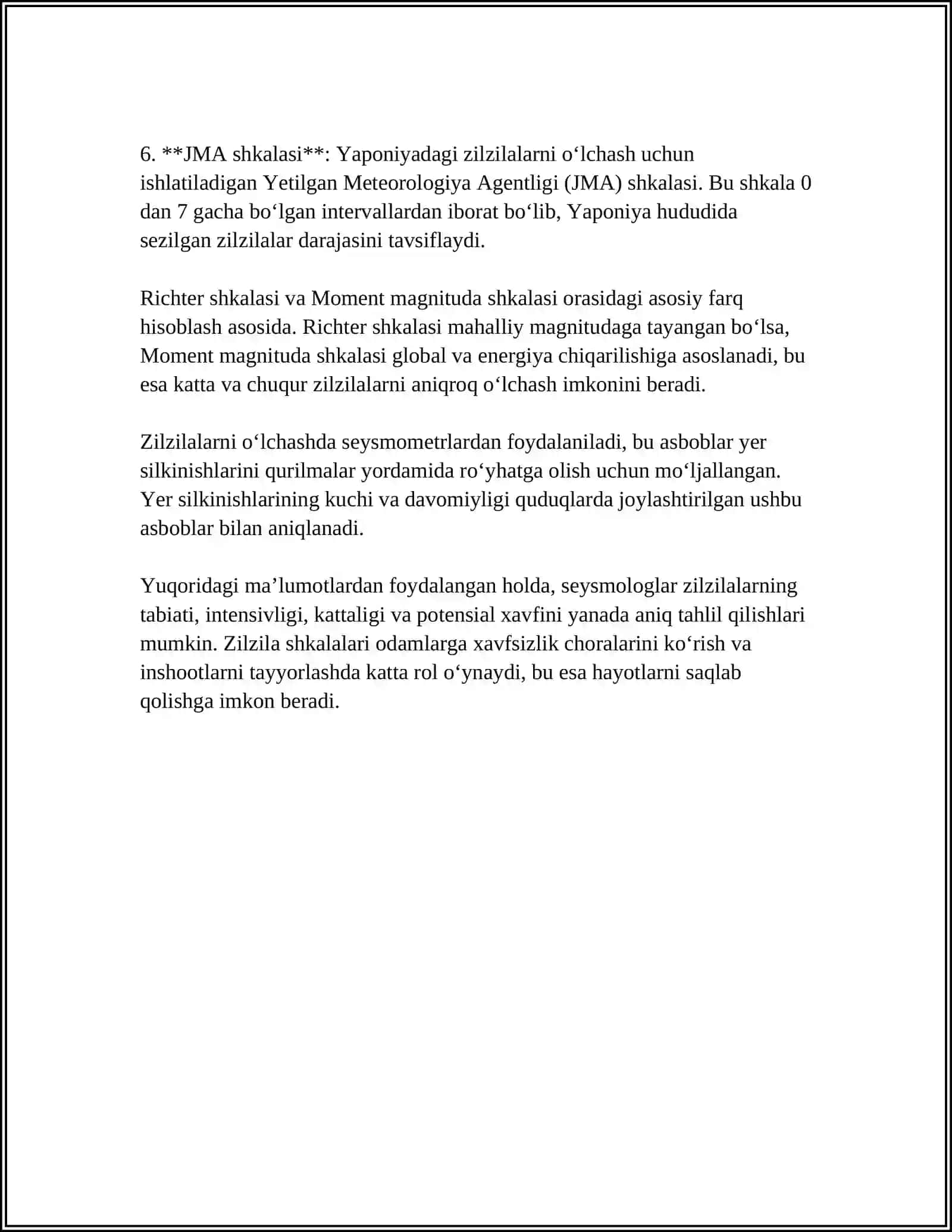 SEYSMIK SHKALALAR VA SEYSMIK RAYONLASHTIRISH 4