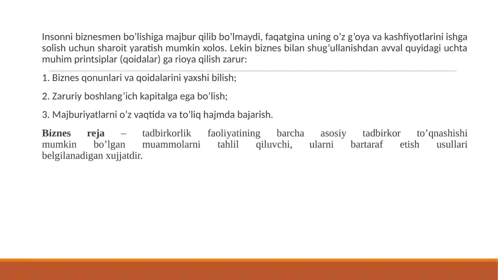 Tadbirkorlik faoliyatida biznes-rejaning ahamiyati 4