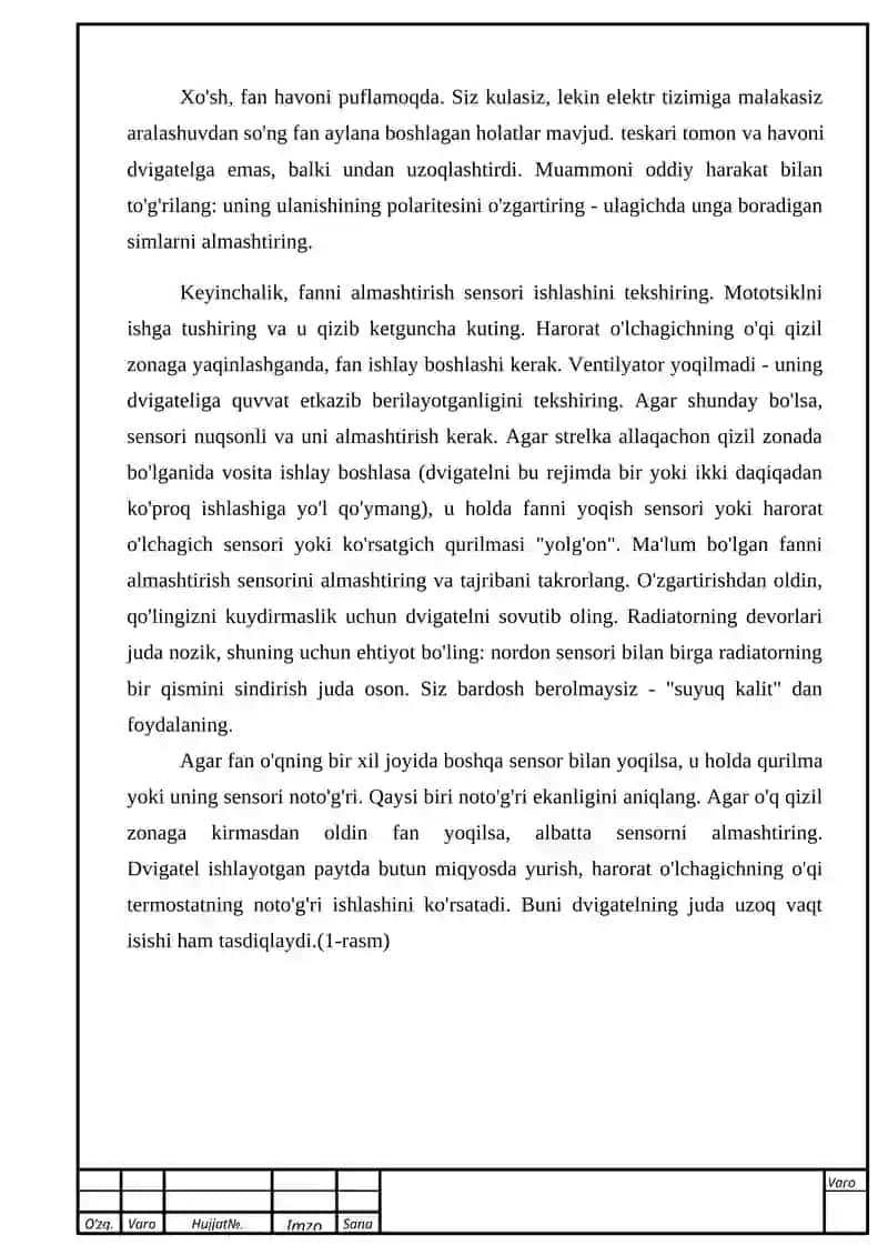 ZAMONAVIY AVTOMOBILLARNING SOVUTISH TIZIMI 4