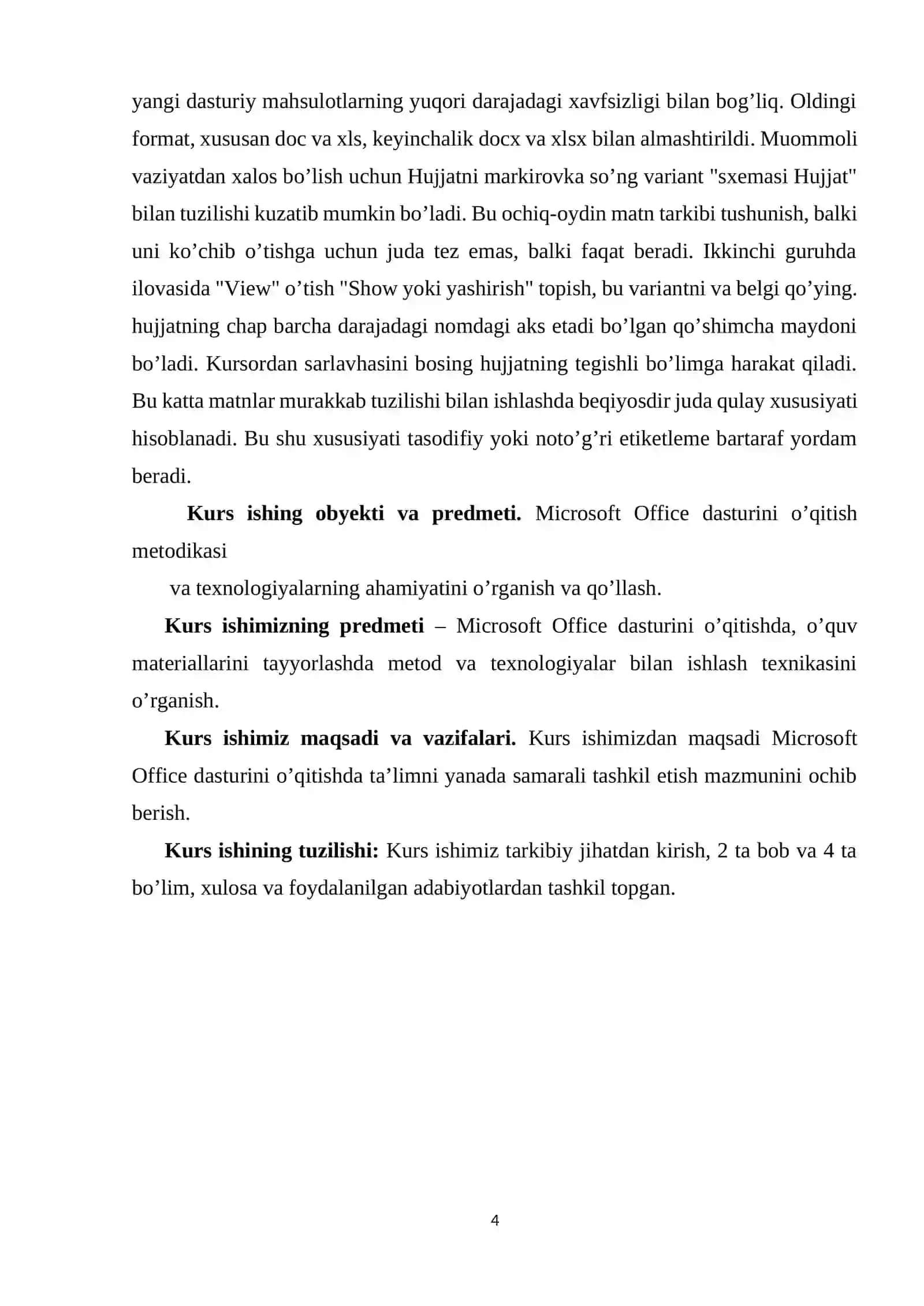 Microsoft Office dasturini o’qitish metodikasi 4