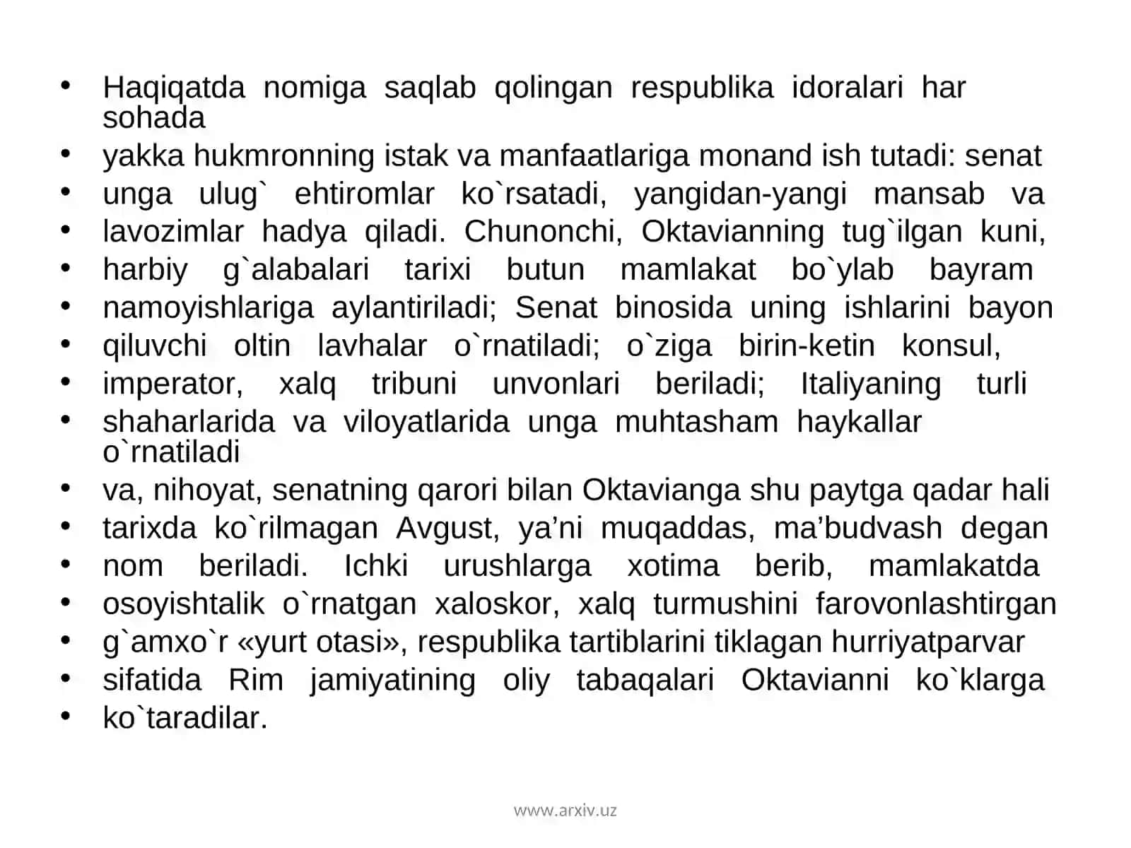 Aktavian Avgust davrida adabiyot 4