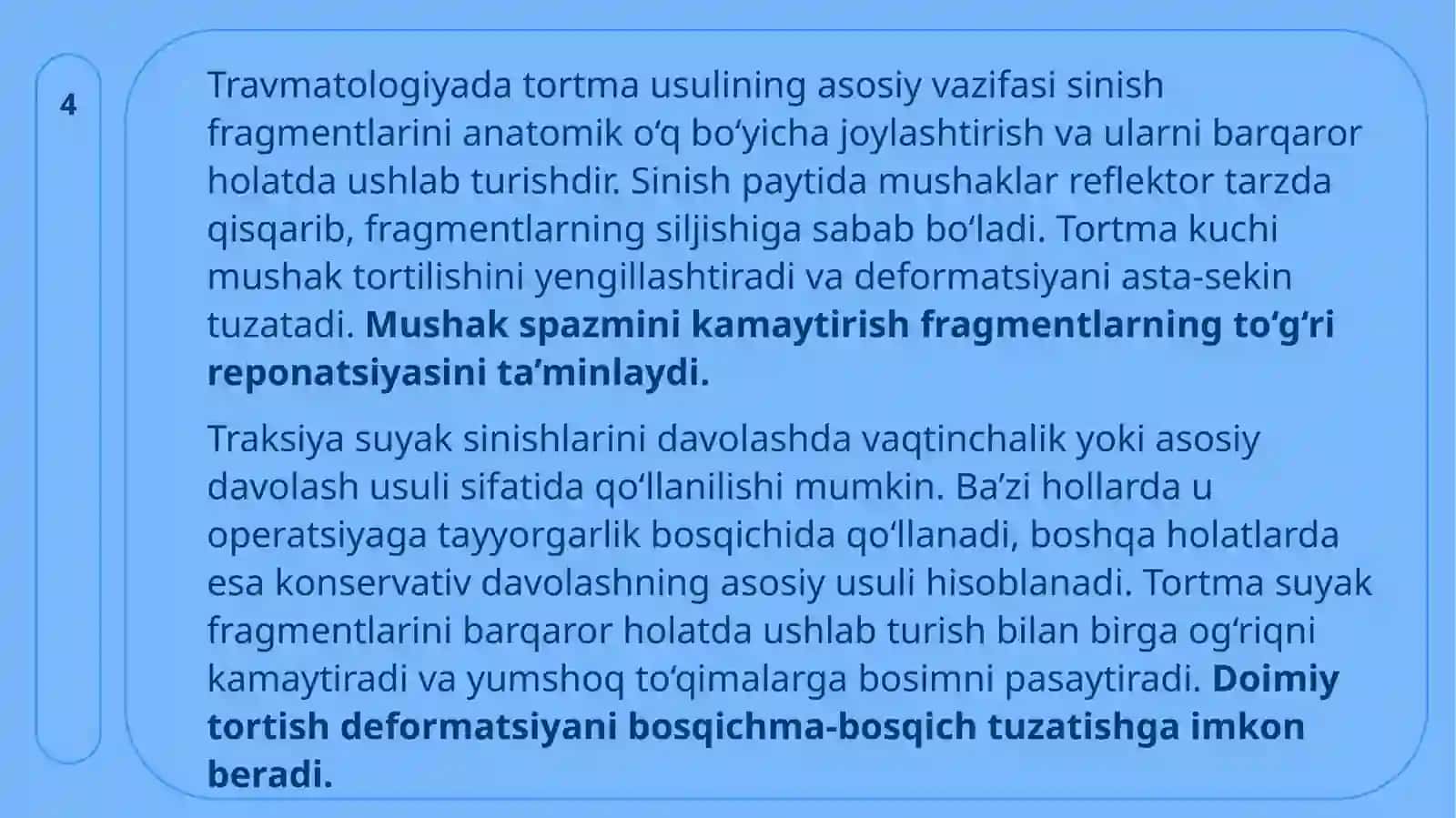 Tana tortmasi (skelet tortish usullari) 4
