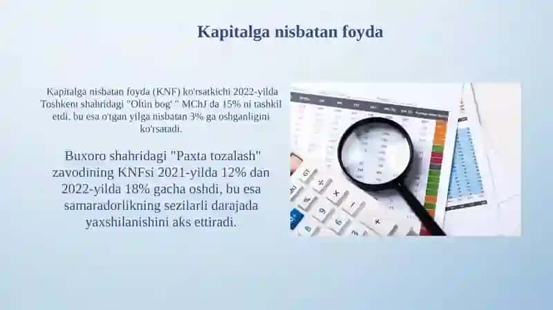 Rentabellik ko'rsatkichlari tahlili 4