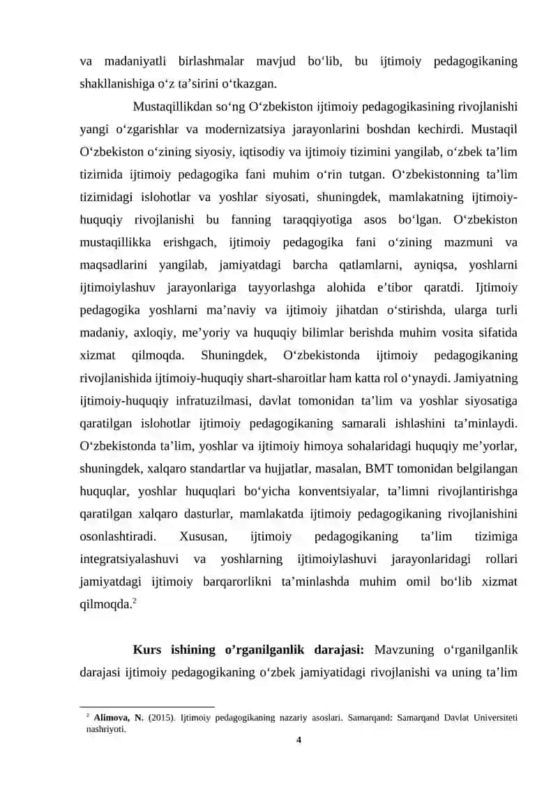 O‘zbekistonda Ijtimoiy Pedagogikaning Rivojlanishi 4